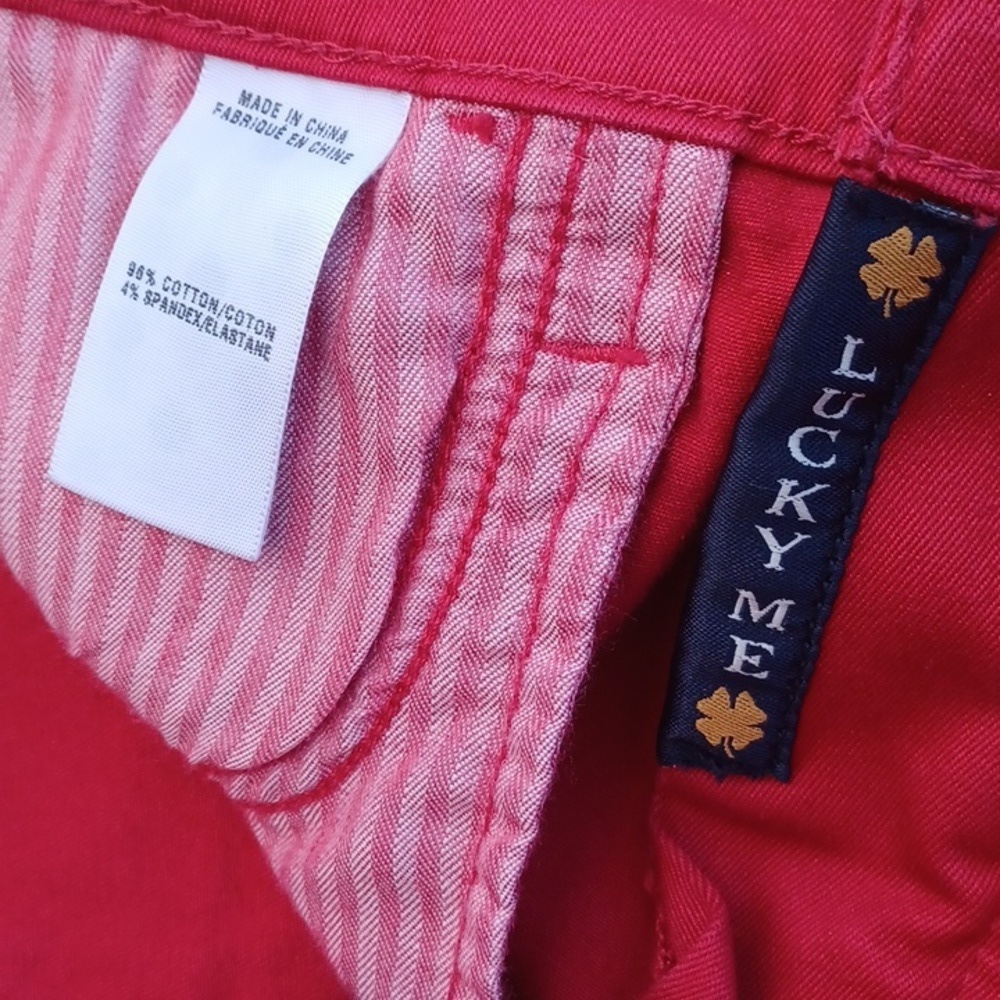Lucky Brand Jeans Sofia Capri Skinny Mid Rise Red Denim Jeans  14 / 32 Ankle - Picture 4 of 6